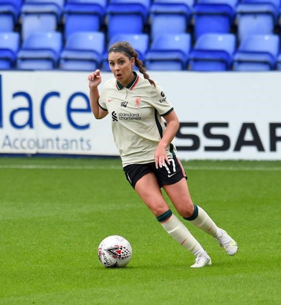 Carla Humphrey of Liverpool Women during the Pre-Season frienly match between Liverpool Women and Blackburn Rovers Women at Prenton Park on August...