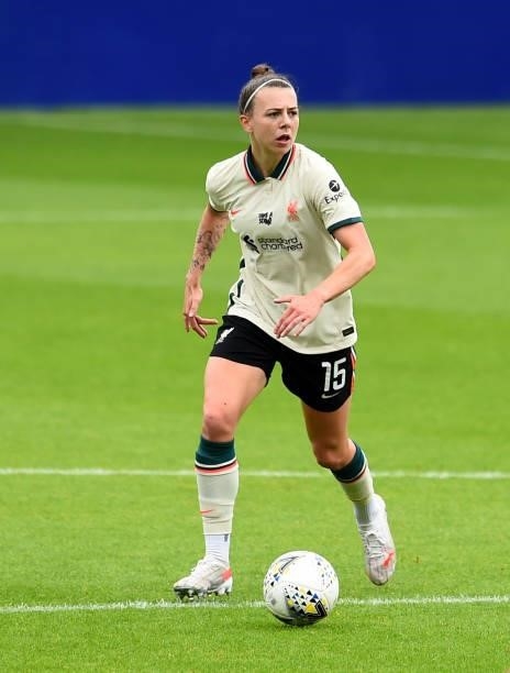 Meikayla Moore of Liverpool Women during the Pre-Season frienly match between Liverpool Women and Blackburn Rovers Women at Prenton Park on August...