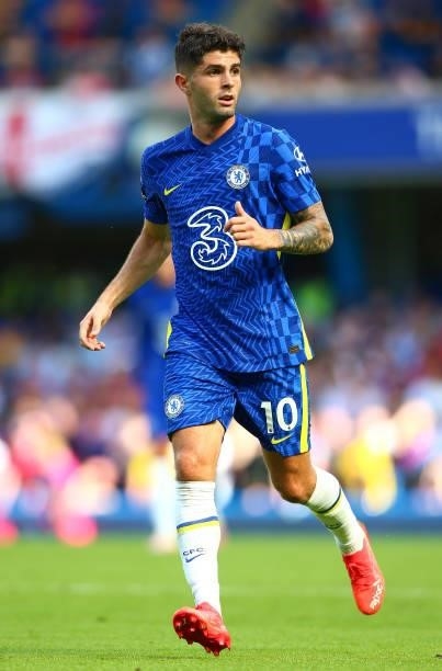 Christian Pulisic of Chelsea FC during the Premier League match between Chelsea and Crystal Palace at Stamford Bridge on August 14, 2021 in London,...