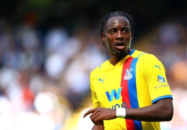 Jean Philippe Mateta of Crystal Palace during the Premier League match between Chelsea and Crystal Palace at Stamford Bridge on August 14, 2021 in...