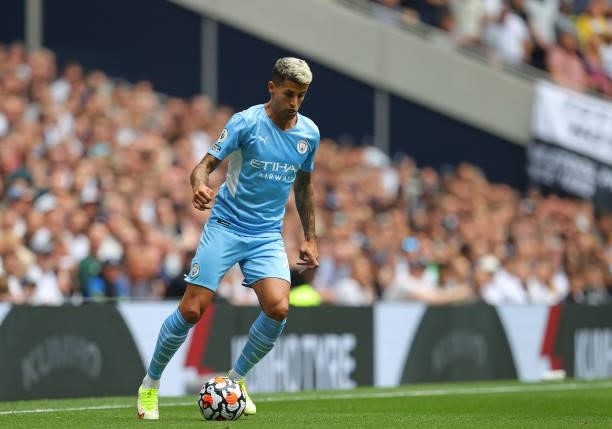 Joao Cancelo of Manchester City during the Premier League match between Tottenham Hotspur and Manchester City at Tottenham Hotspur Stadium on August...