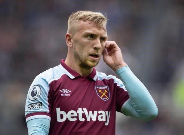 Jarrod Bowen of West Ham United in action during the Premier League match between Newcastle United and West Ham United at St. James Park on August...