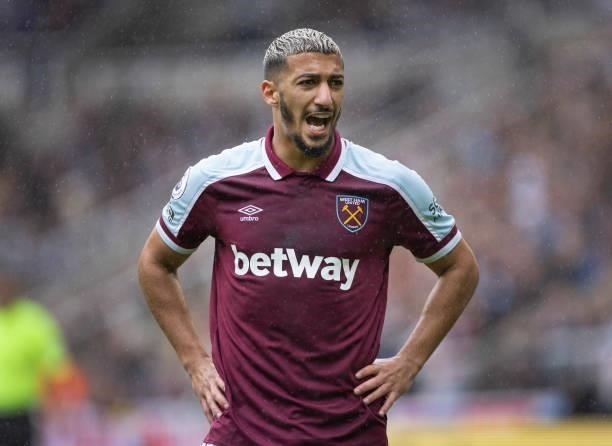 Saïd Benrahma of West Ham United during the Premier League match between Newcastle United and West Ham United at St. James Park on August 15, 2021 in...