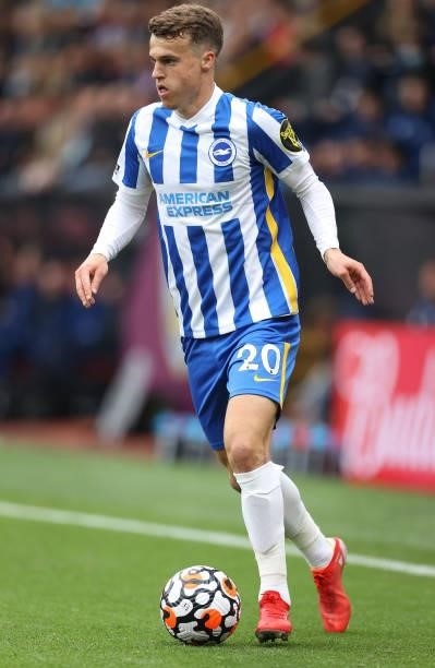 Solly March of Brighton & Hove Albion during the Premier League match between Burnley and Brighton & Hove Albion at Turf Moor on August 14, 2021 in...