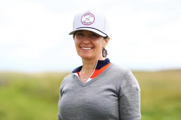 Mo Martin of The United States poses for a photo during the Pro-AM prior to the AIG Women's Open at Carnoustie Golf Links on August 17, 2021 in...