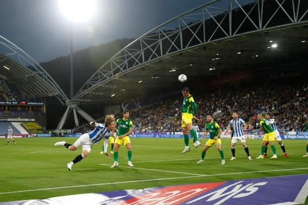 Danny Ward of Huddersfield Town during the Sky Bet Championship match between Huddersfield Town and Preston North End at Kirklees Stadium on August...