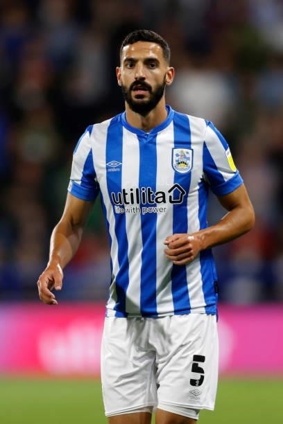 Álex Vallejo of Huddersfield Town during the Sky Bet Championship match between Huddersfield Town and Preston North End at Kirklees Stadium on August...