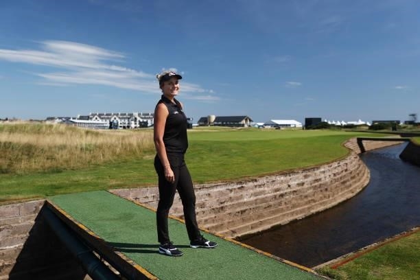 Lexi Thompson of The United States poses for a portrait on the seventeenth hole during the Pro-Am prior to the AIG Women's Open at Carnoustie Golf...