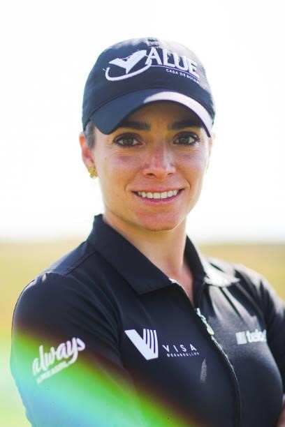 Gaby Lopez of Mexico poses for a photo during the Pro-Am prior to the AIG Women's Open at Carnoustie Golf Links on August 18, 2021 in Carnoustie,...