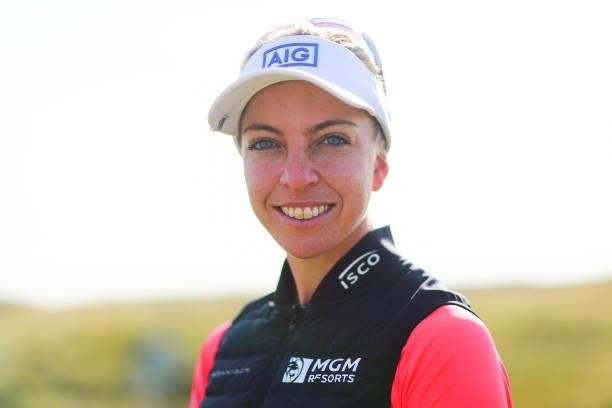 Sophia Popov of Germany poses for a photo during the Pro-Am prior to the AIG Women's Open at Carnoustie Golf Links on August 18, 2021 in Carnoustie,...