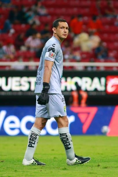 Rodolfo Cota, goalkeeper of Leon, looks on during the 5th round match between Chivas and Leon as part of the Torneo Grita Mexico A21 at Akron Stadium...