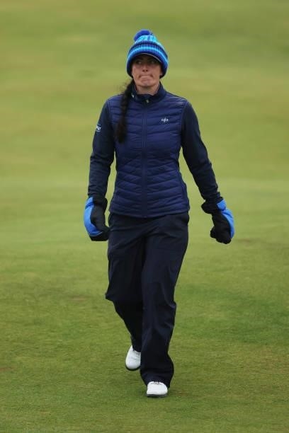 Kelsey MacDonald of Scotland looks on during Day One of the AIG Women's Open at Carnoustie Golf Links on August 19, 2021 in Carnoustie, Scotland.