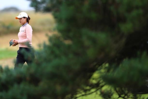 In Gee Chun of South Korea walks off the thirteenth green during Day One of the AIG Women's Open at Carnoustie Golf Links on August 19, 2021 in...