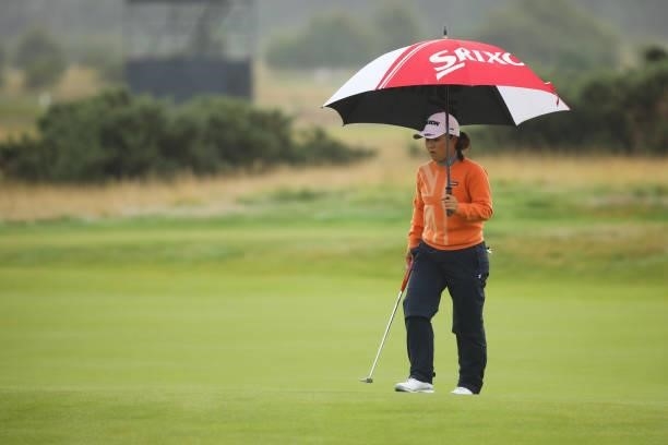 Nasa Hataoka of Japan looks on during Day One of the AIG Women's Open at Carnoustie Golf Links on August 19, 2021 in Carnoustie, Scotland.