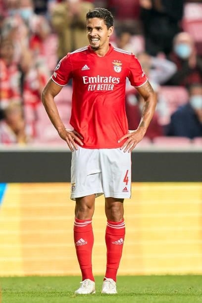 Lucas Verissimo of SL Benfica reacts during the UEFA Champions League Play-Offs Leg One match between SL Benfica and PSV Eindhoven at Estadio da Luz...