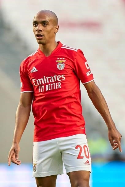 Joao Mario of SL Benfica looks on during the UEFA Champions League Play-Offs Leg One match between SL Benfica and PSV Eindhoven at Estadio da Luz on...