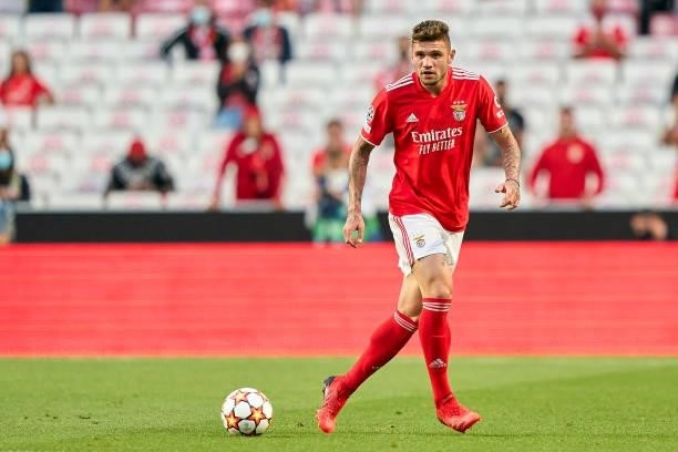 Morato of SL Benfica in action during the UEFA Champions League Play-Offs Leg One match between SL Benfica and PSV Eindhoven at Estadio da Luz on...