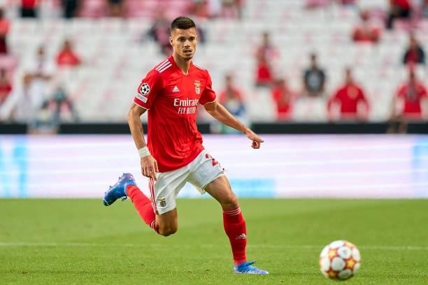 Julian Weigl of SL Benfica in action during the UEFA Champions League Play-Offs Leg One match between SL Benfica and PSV Eindhoven at Estadio da Luz...
