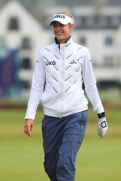 Nelly Korda of The United States looks on during Day One of the AIG Women's Open at Carnoustie Golf Links on August 19, 2021 in Carnoustie, Scotland.