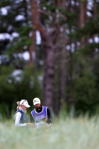 Jessica Korda of The United States prepares for her second shot on the twelfth hole during Day One of the AIG Women's Open at Carnoustie Golf Links...