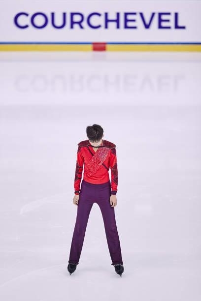 Heung Lai Zhao of Hong Kong competes in the Junior Men's Short Program during the ISU Junior Grand Prix of Figure Skating at Patinoire du Forum on...