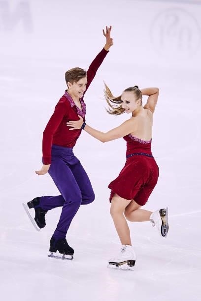 Katerina Mrazkova and Daniel Mrazek of Czech Republic compete in the Junior Ice Dance Rhythm Dance during the ISU Junior Grand Prix of Figure Skating...