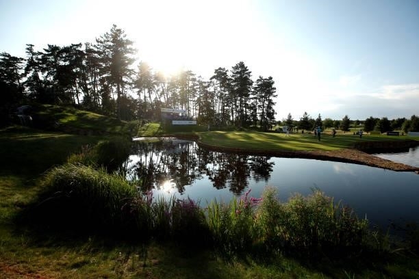 General view of the 16th hole during Day Two of The D+D Real Czech Masters at Albatross Golf Resort on August 20, 2021 in Prague, Czech Republic.