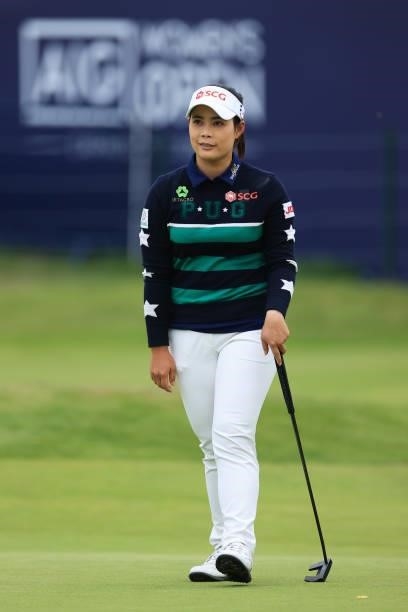 Moriya Jutanugarn of Thailand looks on during Day Two of the AIG Women's Open at Carnoustie Golf Links on August 20, 2021 in Carnoustie, Scotland.