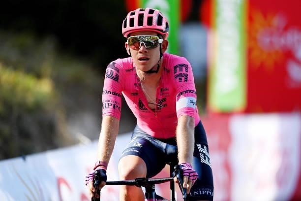 Lawson Craddock of United States and Team EF Education - Nippo reacts after crosses the finishing line in the 76th Tour of Spain 2021, Stage 7 a...