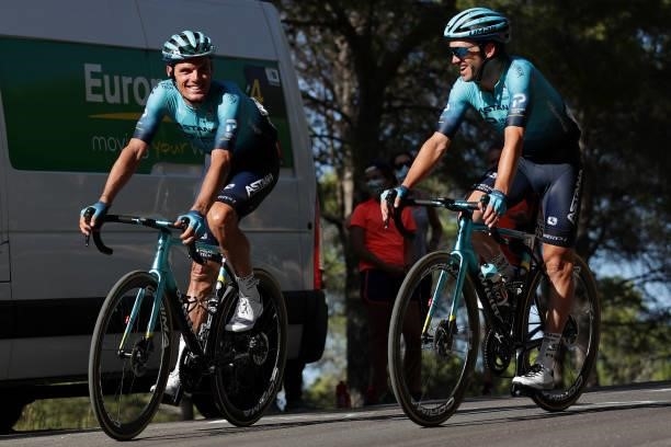 Luis Leon Sanchez Gil of Spain and Ion Izagirre Insausti of Spain and Team Astana – Premier Tech after the 76th Tour of Spain 2021, Stage 7 a 152km...