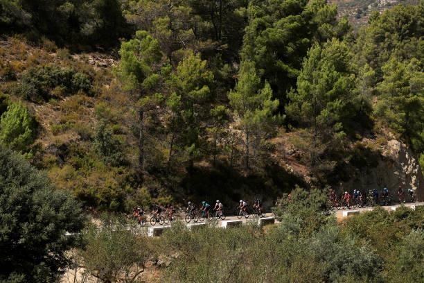 General view of the peloton compete during the 76th Tour of Spain 2021, Stage 7 a 152km stage from Gandía to Balcón de Alicante / @lavuelta /...