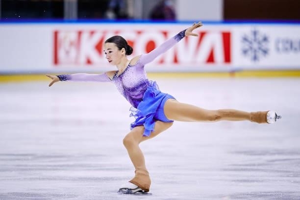 Noelle Streuli of Poland competes in the Junior Women's Free Skating Dance during the ISU Junior Grand Prix of Figure Skating at Patinoire du Forum...