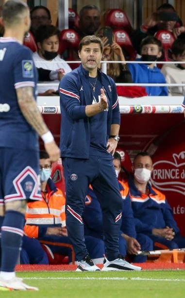 Coach of PSG Mauricio Pochettino during the Ligue 1 match between Stade Brestois 29 and Paris Saint-Germain at Stade Francis Le Ble on August 20,...