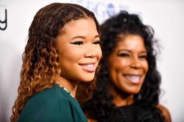 Storm Reid and Robyn Simpson Reid attend the Harold and Carole Pump Foundation Gala at The Beverly Hilton on August 20, 2021 in Beverly Hills,...