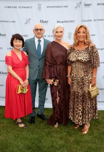 Stephen D. Nimer, MD, Maye Musk, and Denise Rich attend the Angel Ball Summer Gala Honoring Simone I. Smith & Maye Musk hosted by Gabrielle's Angel...