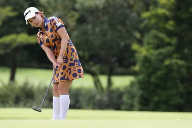 Kana Nagai of Japan putts on the 6th hole during the second round of the CAT Ladies at Daihakone Country Club on August 21, 2021 in Hakone, Kanagawa,...