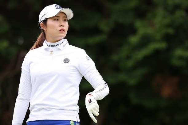 Momoko Osato of Japan looks on during the second round of the CAT Ladies at Daihakone Country Club on August 21, 2021 in Hakone, Kanagawa, Japan.