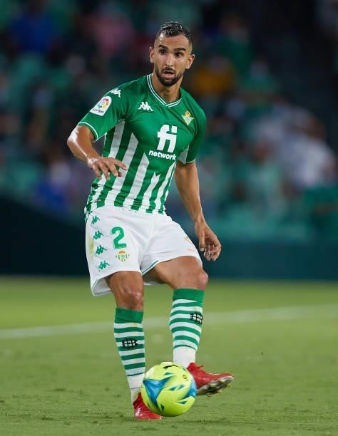 Martin Montoya of Real Betis in action during the La Liga Santader match between Real Betis and Cadiz CF on Friday 20 August in Seville, Spain
