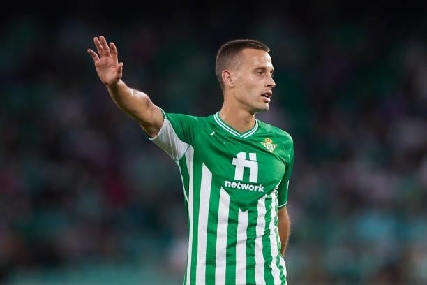 Sergio Canales of Real Betis reacts during the La Liga Santader match between Real Betis and Cadiz CF on Friday 20 August in Seville, Spain