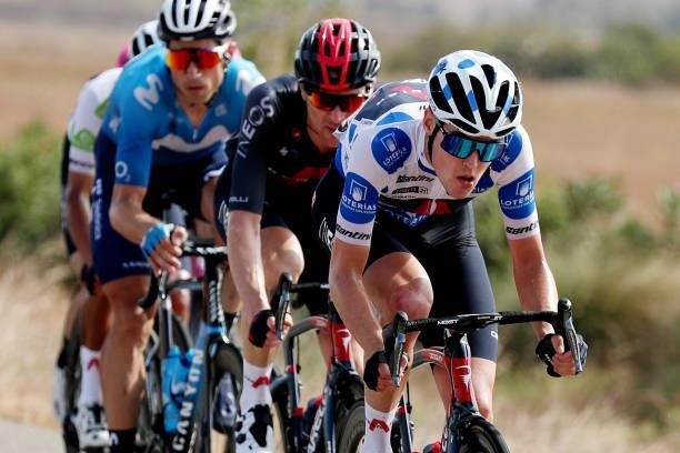 Pavel Sivakov of Russia and Team INEOS Grenadiers polka dot mountain jersey competes during the 76th Tour of Spain 2021, Stage 8 a 173,7 km stage...