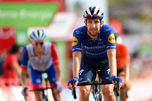 Josef Cerny of Czech Republic and Team Deceuninck - Quick-Step reacts after crosses the finishing line in the 76th Tour of Spain 2021, Stage 8 a...
