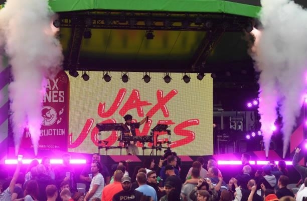 Jax Jones performs during The Hundred Final match between Birmingham Phoenix Men and Southern Brave Men at Lord's Cricket Ground on August 21, 2021...