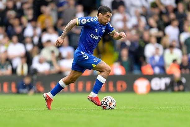 Allan of Everton during the Premier League match between Leeds United and Everton at Elland Road on August 21 2021 in Leeds, England.