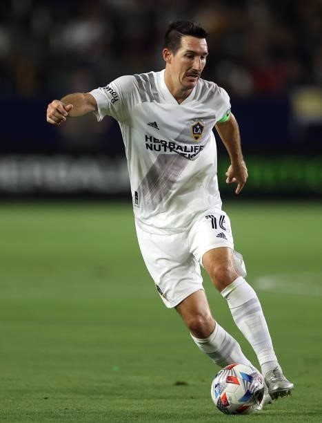 Sacha Kljestan of Los Angeles Galaxy in the first half at Dignity Health Sports Park on August 20, 2021 in Carson, California.