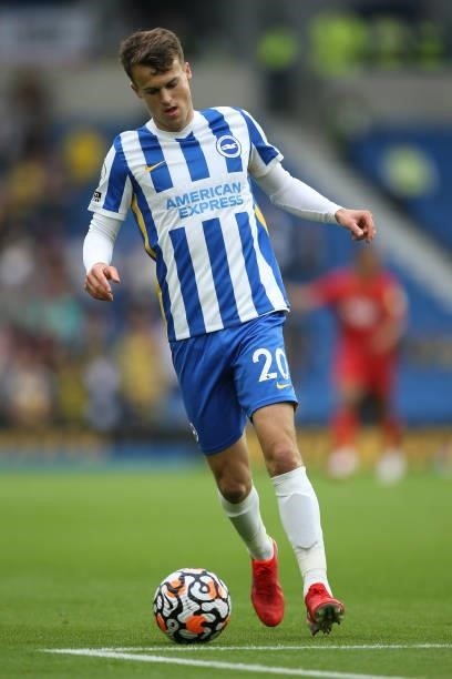 Solly March of Brighton & Hove Albion on the ball during the Premier League match between Brighton & Hove Albion and Watford at American Express...