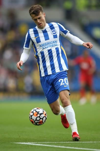Solly March of Brighton & Hove Albion on the ball during the Premier League match between Brighton & Hove Albion and Watford at American Express...