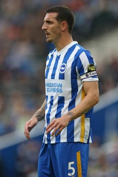 Lewis Dunk of Brighton & Hove Albion during the Premier League match between Brighton & Hove Albion and Watford at American Express Community Stadium...