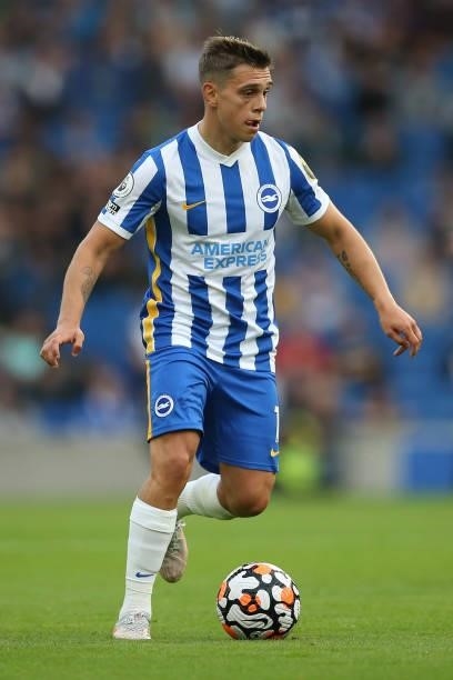 Leandro Trossard of Brighton & Hove Albion on the ball during the Premier League match between Brighton & Hove Albion and Watford at American Express...