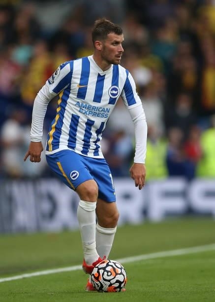 Pascal Gross of Brighton & Hove Albion on the ball during the Premier League match between Brighton & Hove Albion and Watford at American Express...