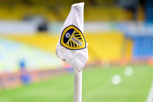 Corner flag at Elland Road before the Premier League match between Leeds United and Everton at Elland Road on August 21 2021 in Leeds, England.
